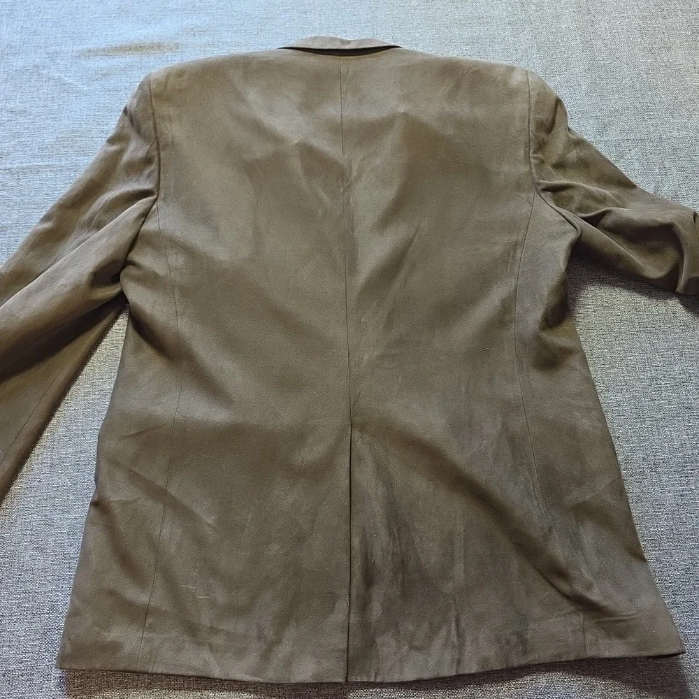 Stafford Men's Brown Suede Feel Sport Coat Blazer Jacket Size 46 Long